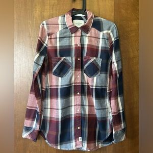 Abercrombie & Fitch Plaid Snap Front Shirt Size XS